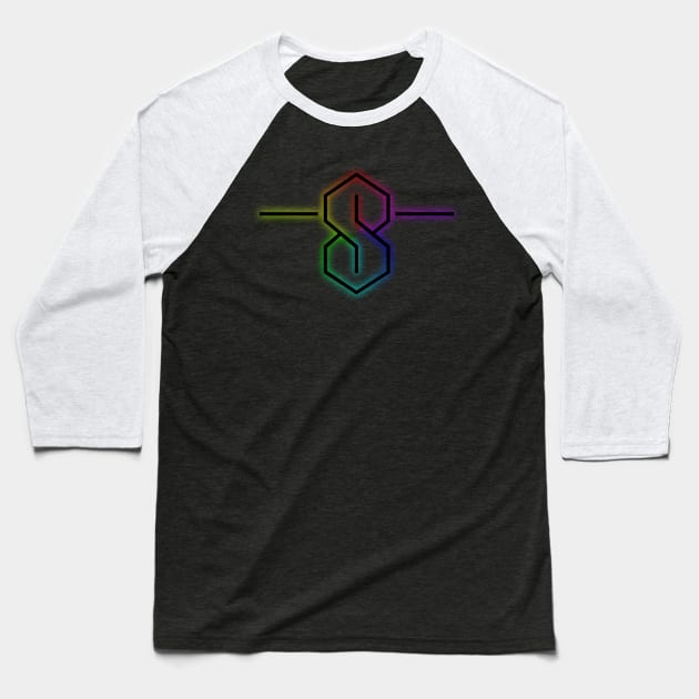 The "S" - Rainbow Glow Baseball T-Shirt by Brony Designs